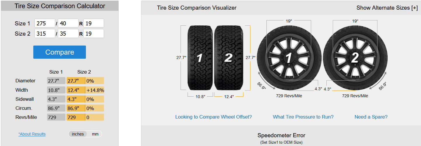 S650 Mustang Stock Height with 305/30 R19's and 315/30 R19's rear1