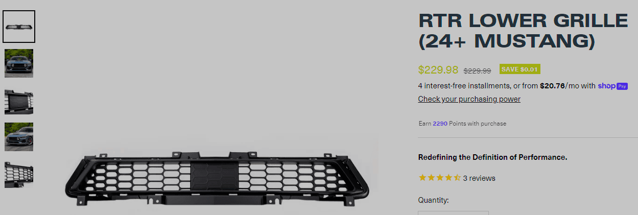 S650 Mustang RTR out of stock RTR Lower Grille (24+ Mustang) - RTR Vehicles - Opera 7_7_2024 9_32_57 PM