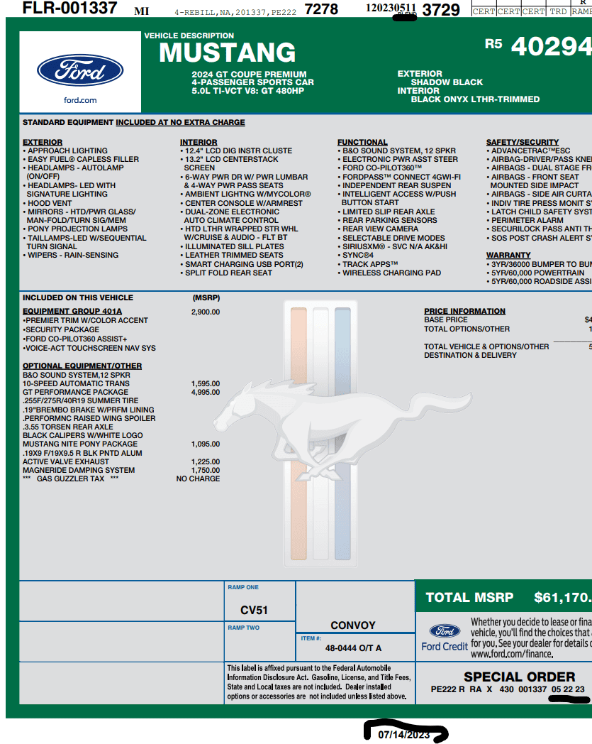 S650 Mustang Delivery starts tomorrow!! (says Ford Chat) Screenshot 2023-07-14 140118