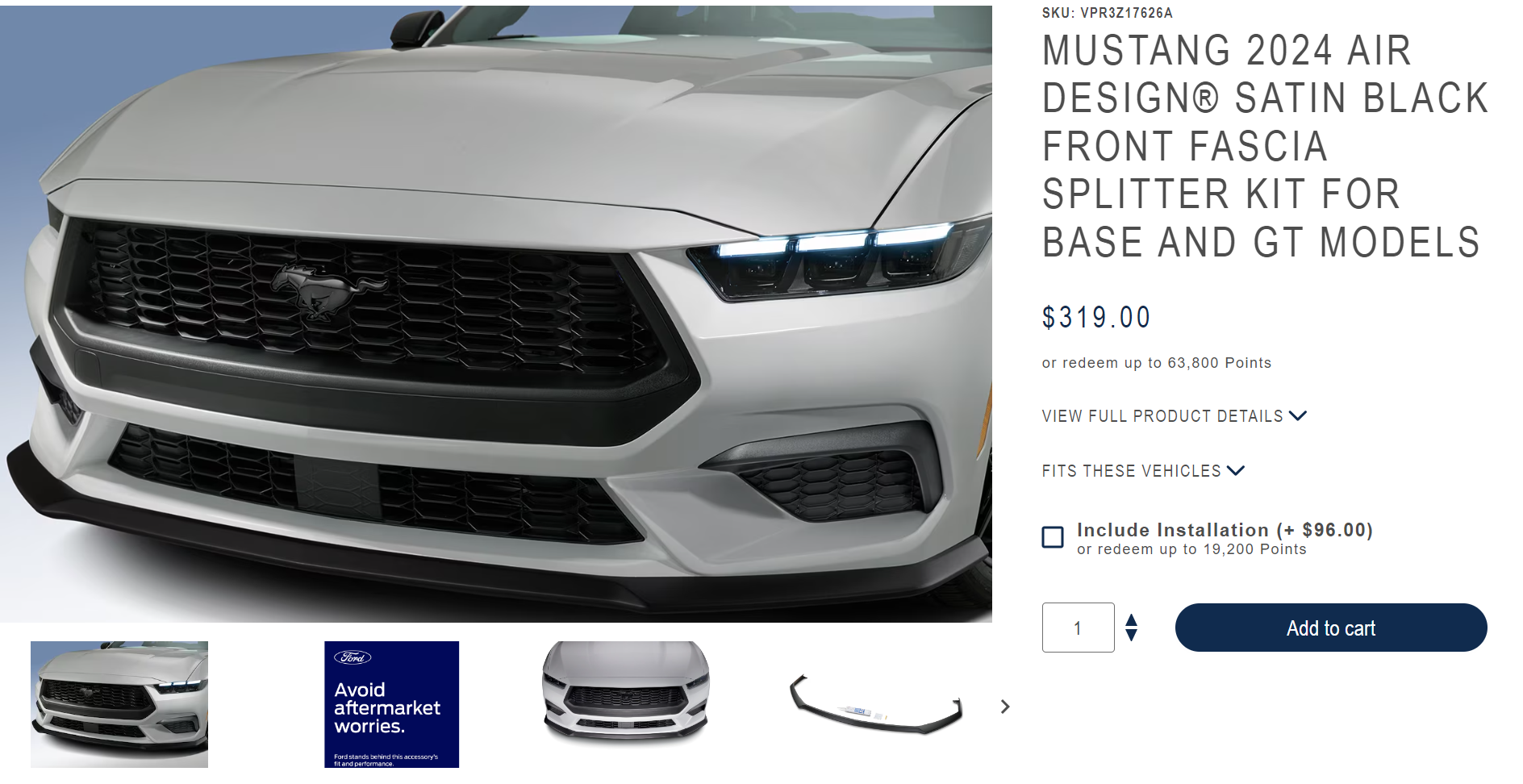 S650 Mustang Splitter Kit for GT Convertible Screenshot 2024-02-09 115733