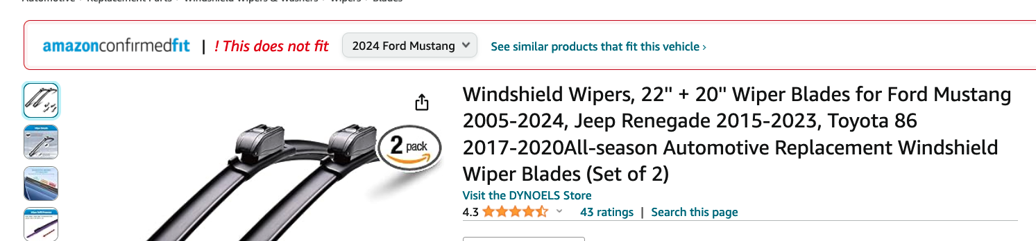 S650 Mustang Wiper blades for 2024 Mustang GT (Amazon link?) Screenshot 2024-03-12 at 4.05.15 PM