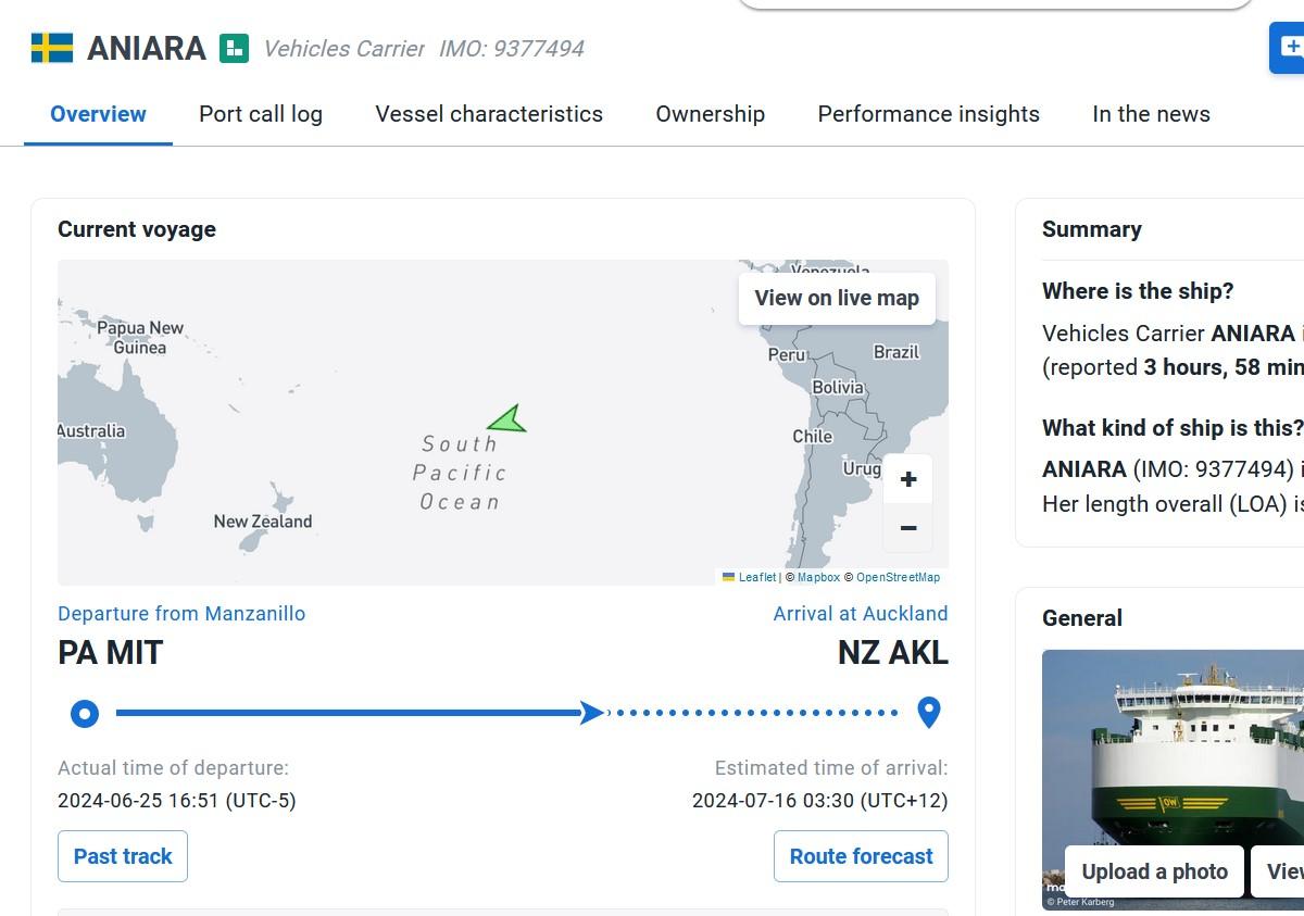 S650 Mustang Tracking your Mustang between Baltimore & Australia Screenshot 2024-07-08 145646