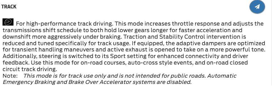 S650 Mustang Biggest frustration… track mode! Screenshot 2025-05-13 at 19.23.29