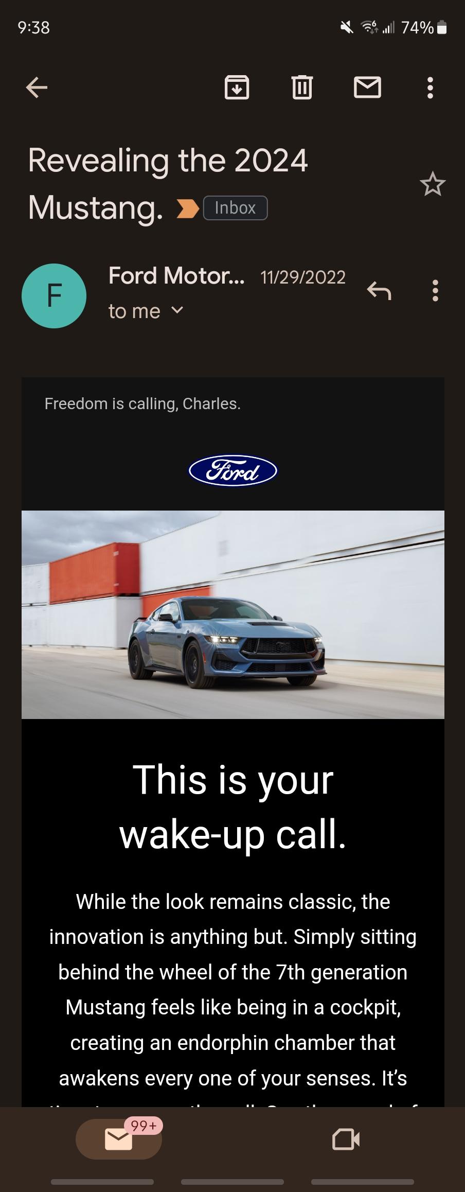 S650 Mustang "This Is Your Wake-up Call" Email Received This Morning Screenshot_20230124_093859_Gmail