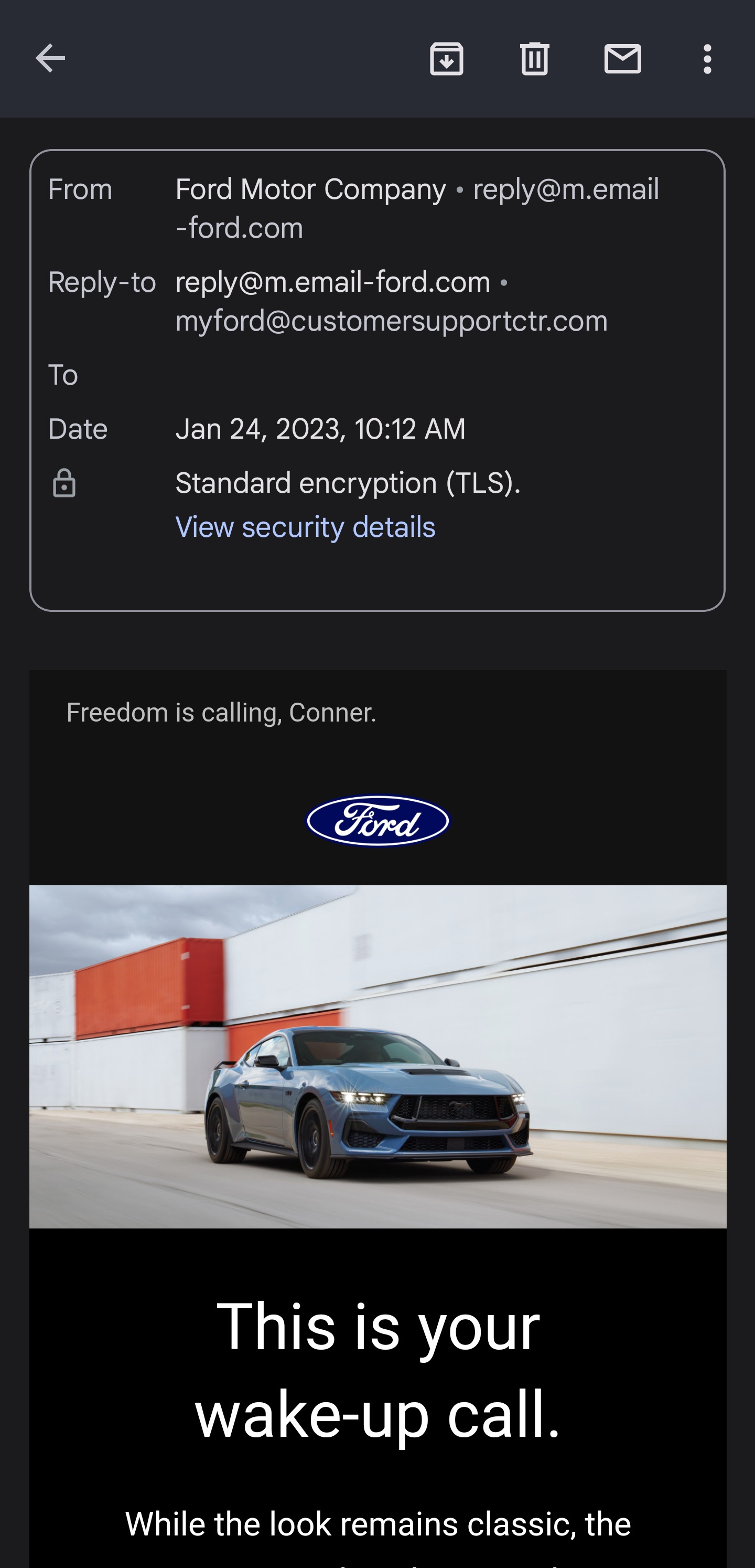 S650 Mustang "This Is Your Wake-up Call" Email Received This Morning Screenshot_20230125_041718_Gmail
