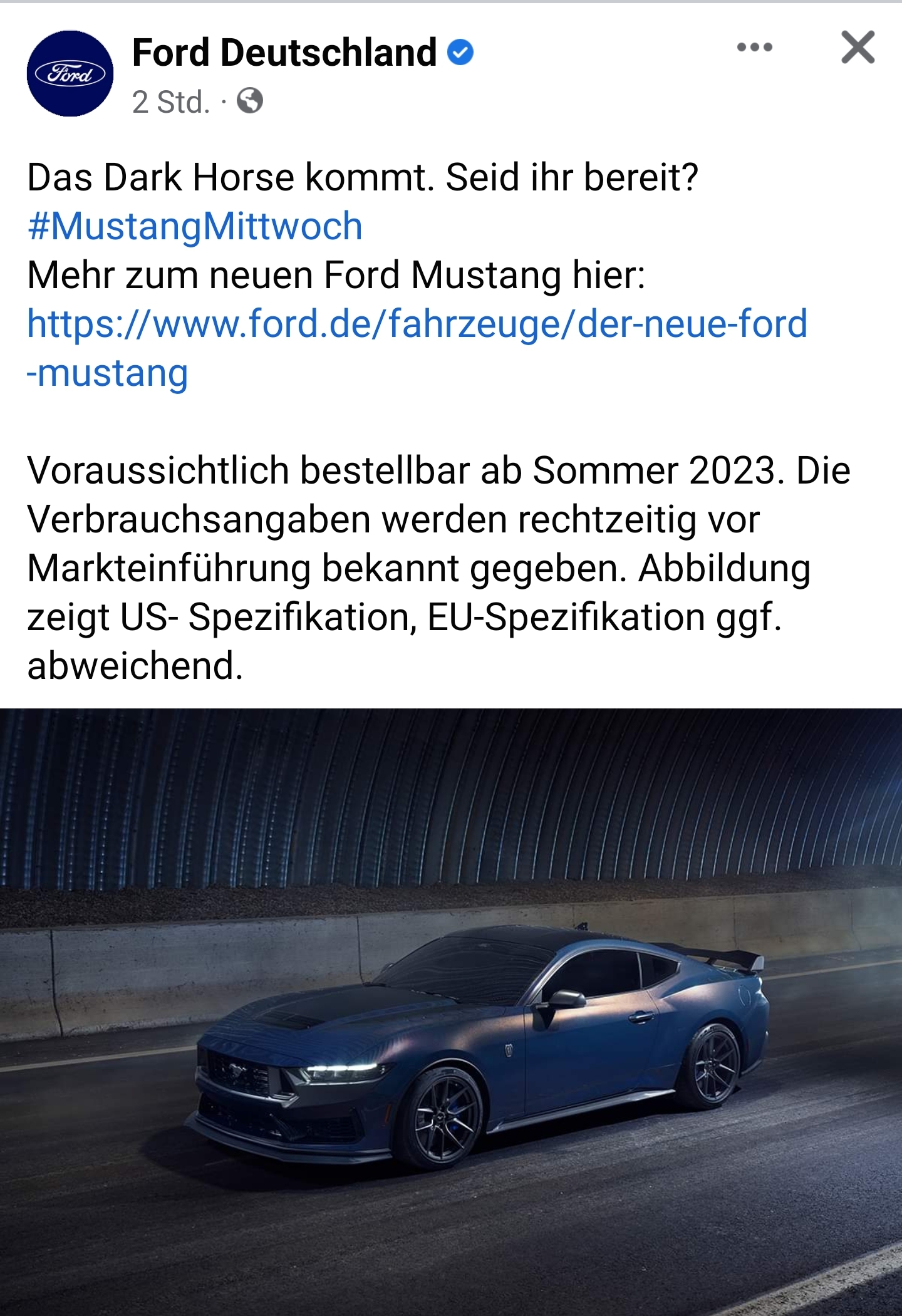 S650 Mustang Small details for the S650 Mustang via monthly Ford Europe Report Screenshot_20230215_131213_Facebook