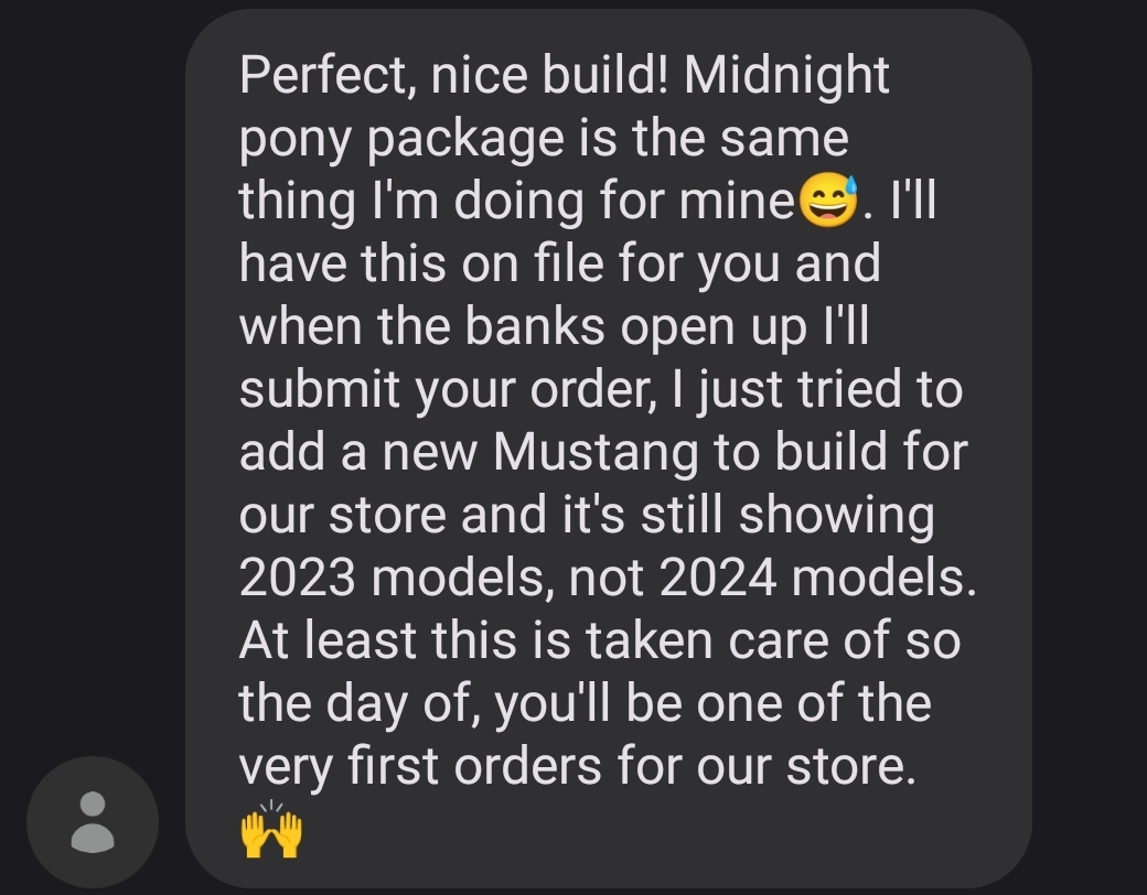 S650 Mustang Official Build & Price for 2024 Mustang just appeared on Ford.com! Screenshot_20230327_105954_Messages
