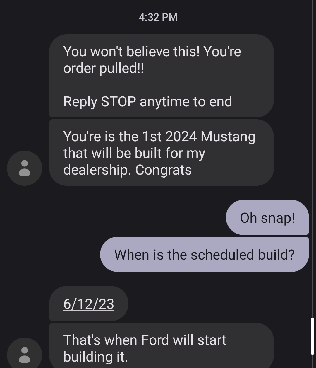 S650 Mustang Post your scheduled production build dates here! Screenshot_20230413_163728_Messages