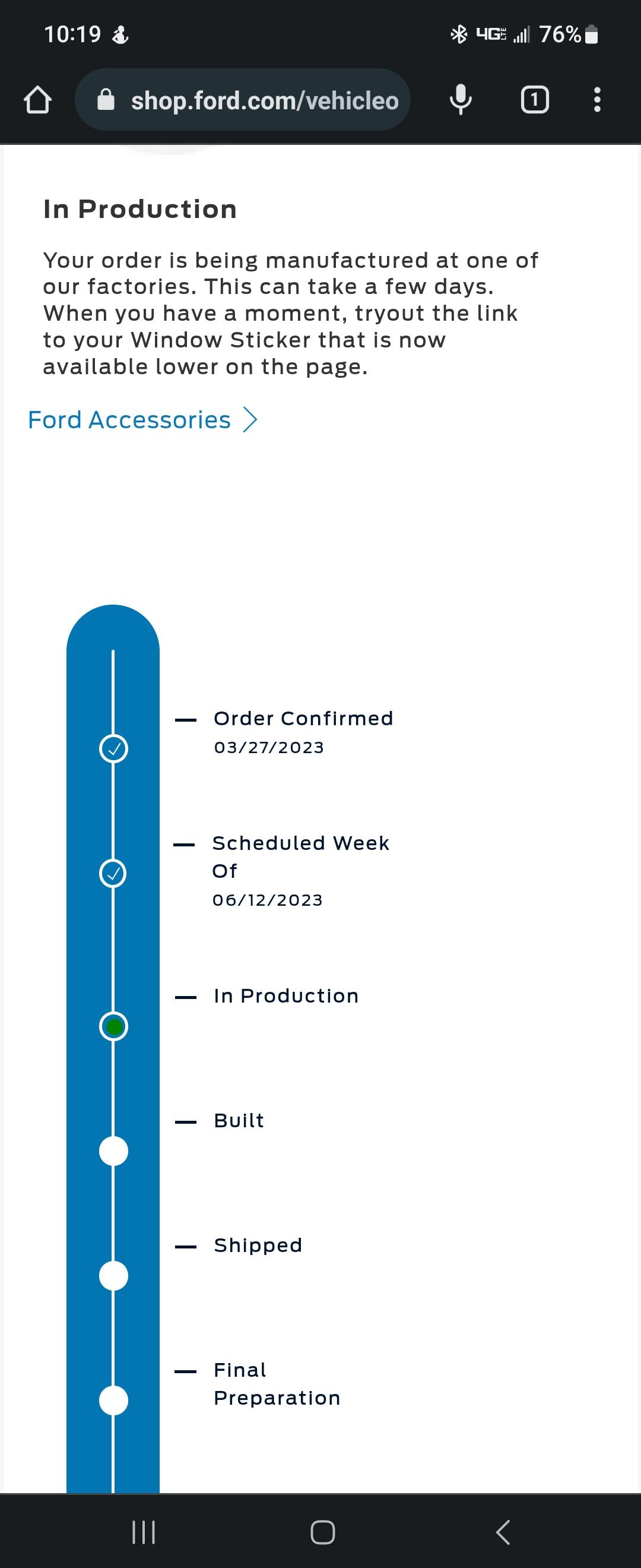 S650 Mustang In production boys! As of 6/7 ordered 4/2. Screenshot_20230531_101931_Chrome