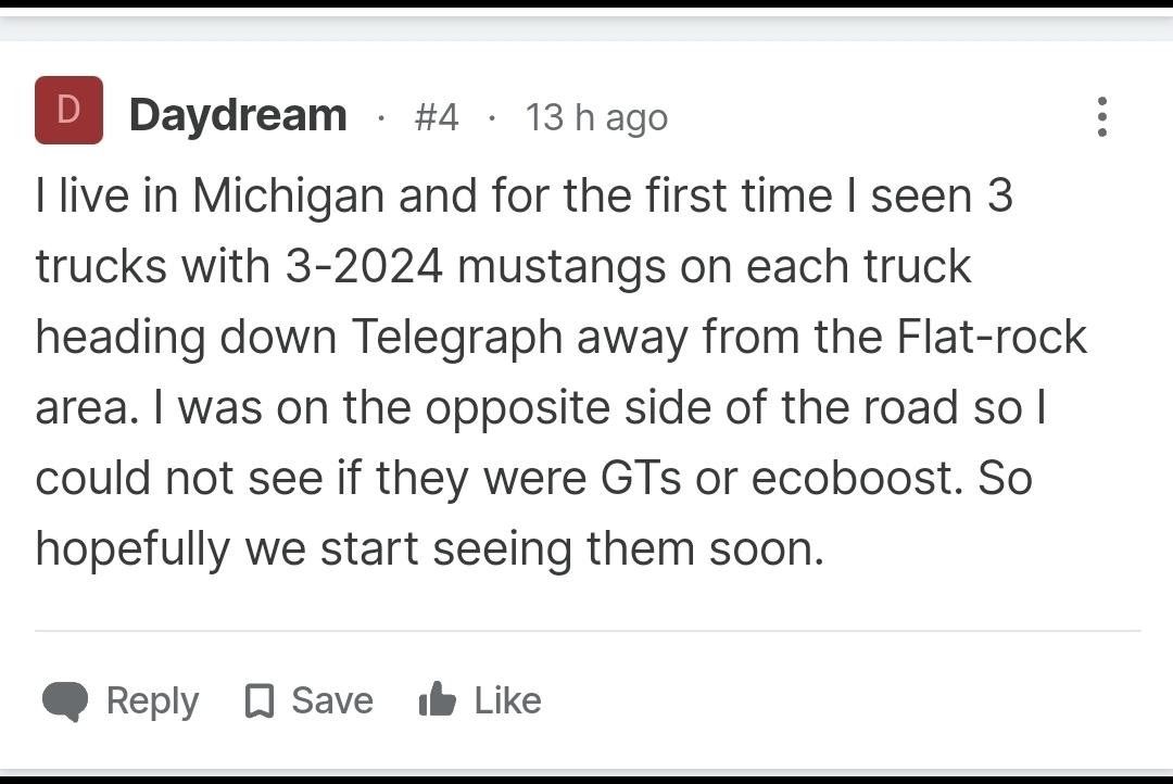 S650 Mustang Mustangs spotted on trucks heading out of Flat Rock! Screenshot_20230719_051939_Gallery