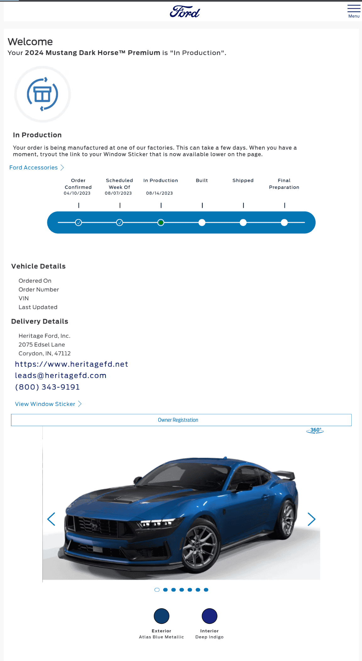 S650 Mustang Dark Horse Ordered 7/31 Screenshot_20230815-135513~2