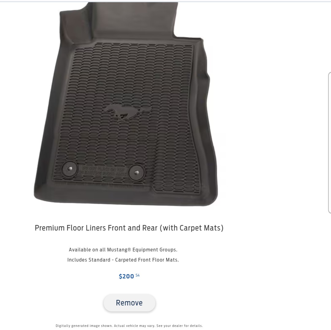 S650 Mustang Does 401A package come with rear floor mats? Screenshot_20230908_063556