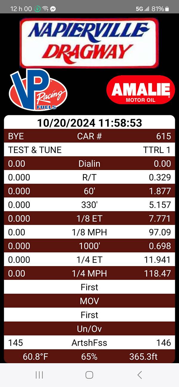 S650 Mustang 1/4 Mile Times Screenshot_20241020_120052_Racing Slips