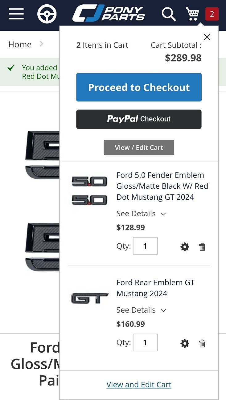 S650 Mustang 300+ USD for 3 emblems? Are they nuts? Screenshot_20241205_090436_Chrome
