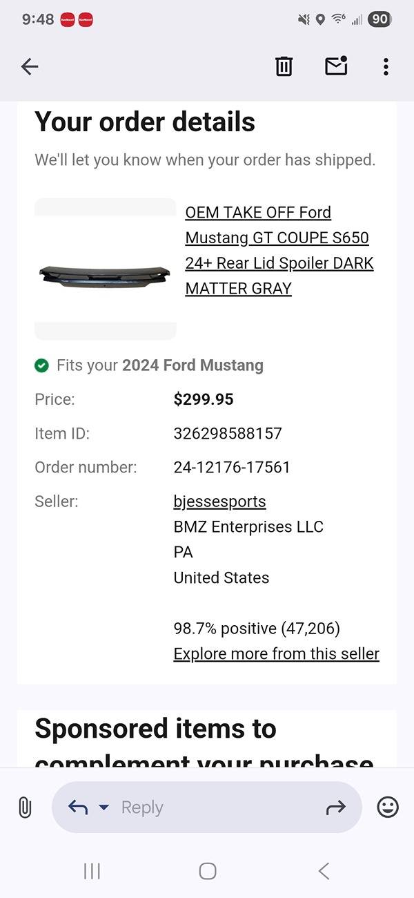 S650 Mustang Changing Spoilers on a 24 GT Premium Screenshot_20250503_214803_Gmail