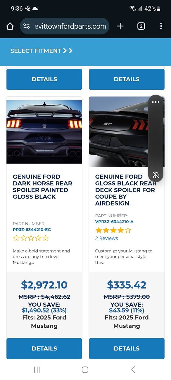 S650 Mustang Small lip-type no-drill spoiler? Screenshot_20250616_213618_Chrome