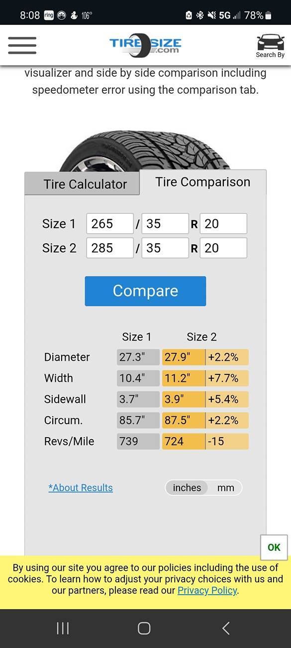 S650 Mustang Fitment advice: GT with progressive springs, daily driver with a little road course time Screenshot_20250627_200828_Chrome