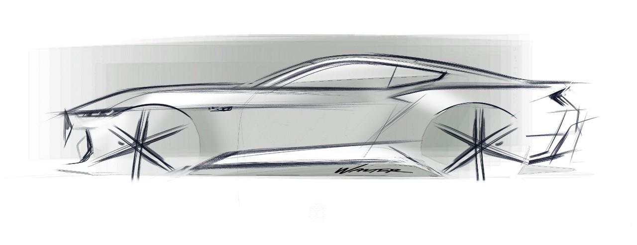 S650 Mustang S650 Mustang Design Sketches, Proposals, Modeling (Exterior + Interior) Side View gesture_C. Walter