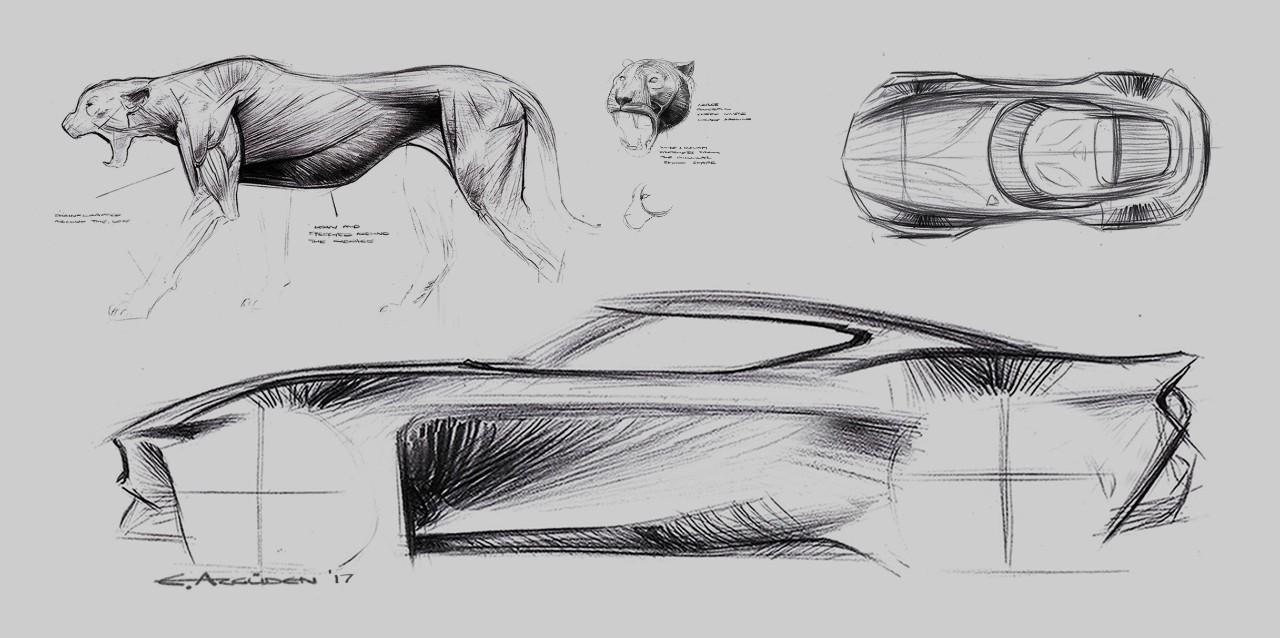 S650 Mustang S650 Mustang Design Sketches, Proposals, Modeling (Exterior + Interior) Side View gesture_E. Arguden