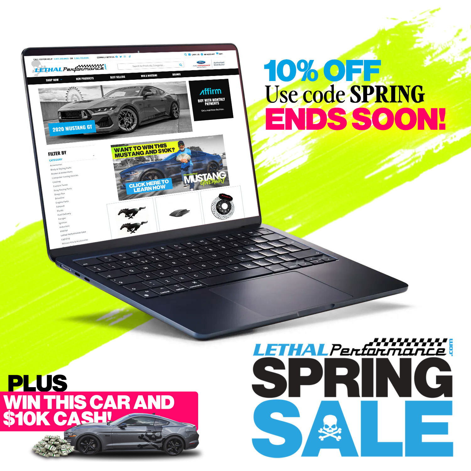 S650 Mustang Spring SALE has SPRUNG here at Lethal Performance!! sitewide 10% ends soon + car