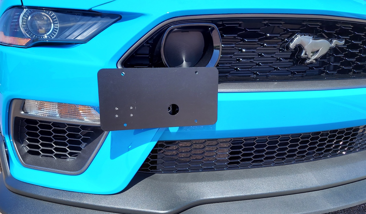 S650 Mustang Front license plate bracket - is it installed at factory or dealer skye plate 001
