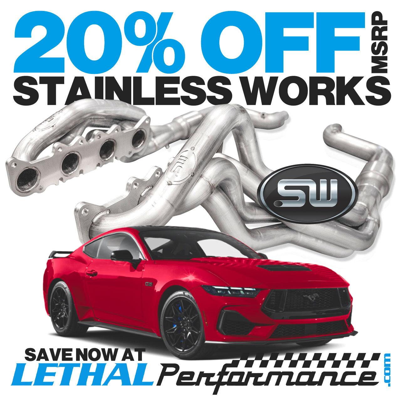 S650 Mustang Stainless Works SALE here at Lethal Performance! StainlessWorks_Mustan