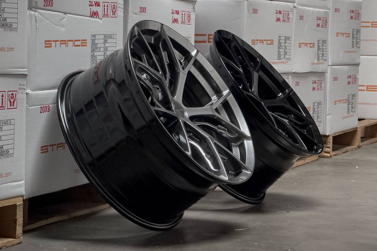 S650 Mustang All New Stance SF14 Lightweight Wheels with Pockets - Vibe Motorsports STANCEWHEELS_SF14_HYPER_BLACK_GLOSS_BLACK_6