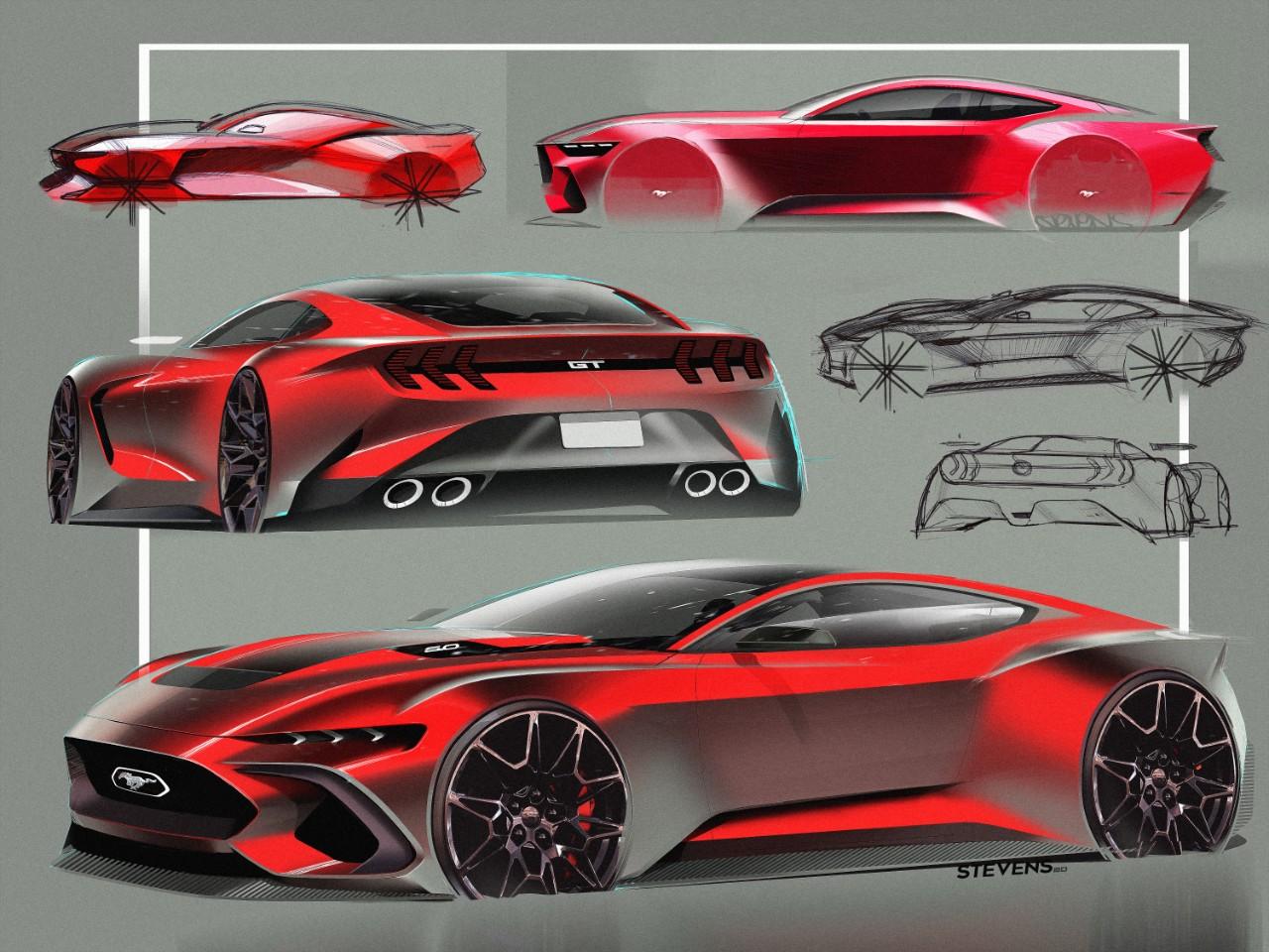 S650 Mustang Chris Stevens design sketches STEVENS_ideation_A