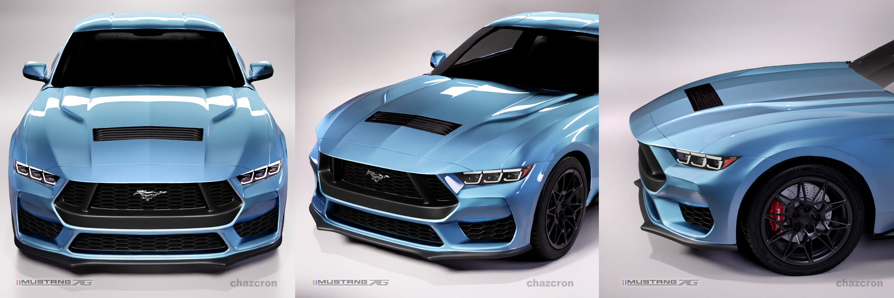 S650 Mustang chazcron weighs in... 7th gen 2023 Mustang S650 3D model & renderings in several colors! Tryptic