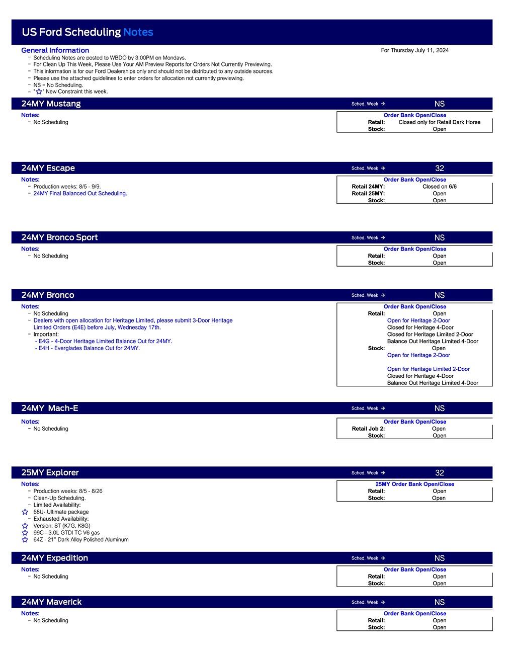 S650 Mustang 2024 Mustang No Scheduling This Week (7/11/24) US Ford Scheduling Notes -  7.8.24-1