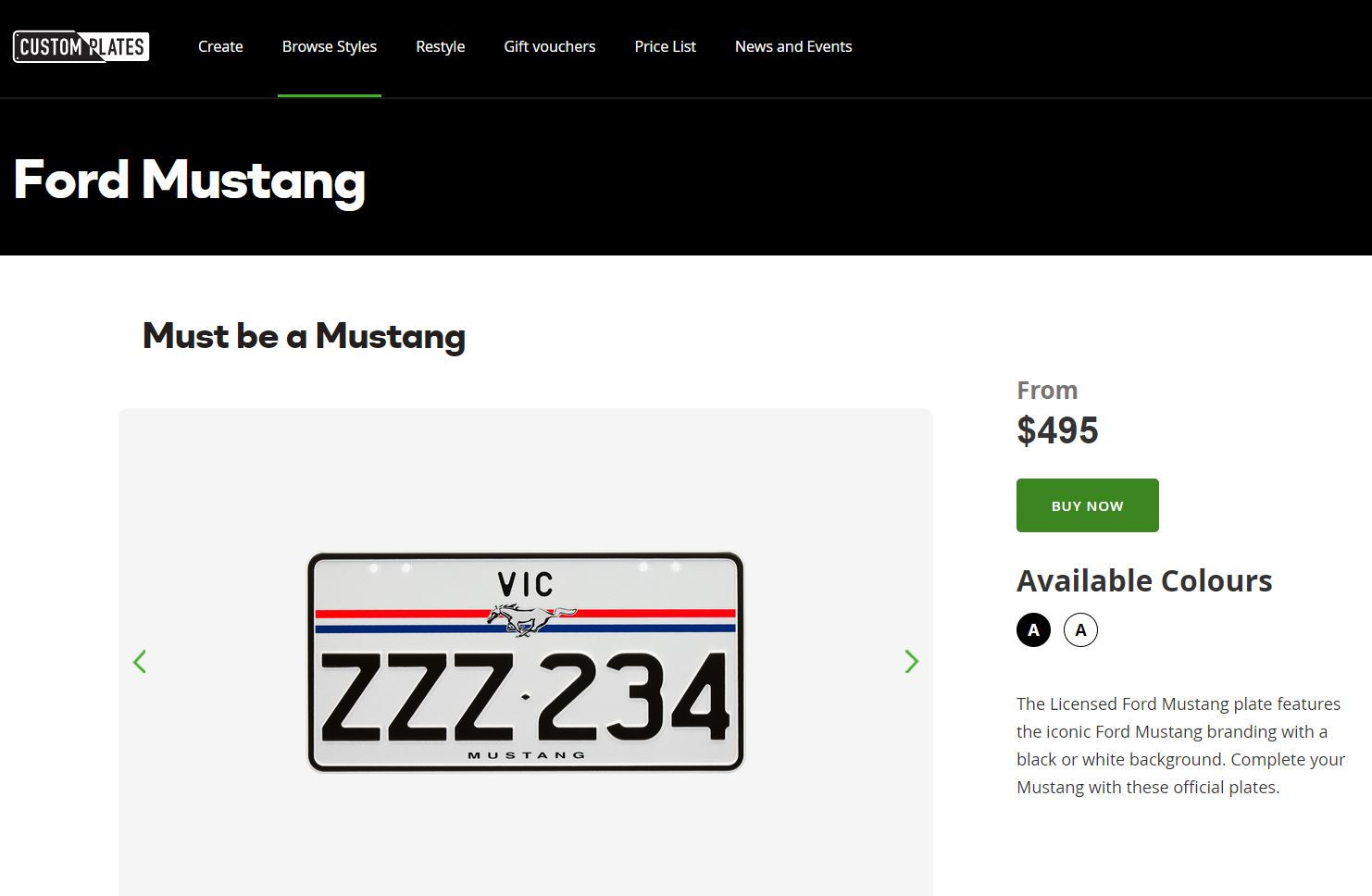 S650 Mustang PPQ (QLD) Mustang themed number plates vic-