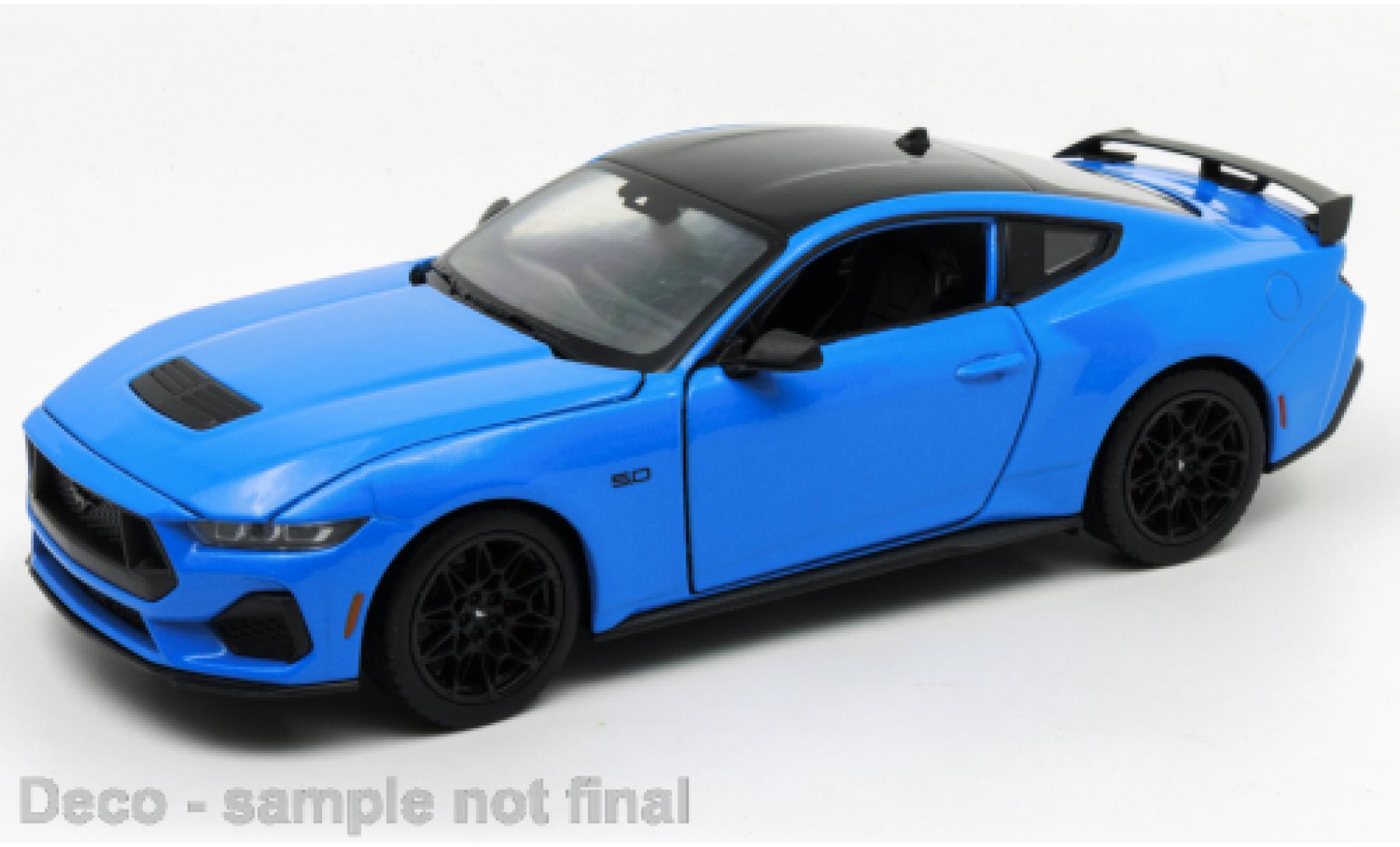 S650 Mustang First S650 2024 Ford Mustang Diecast! 1/18 Dark Horse in Carbonized Gray Welly Grabber Blue