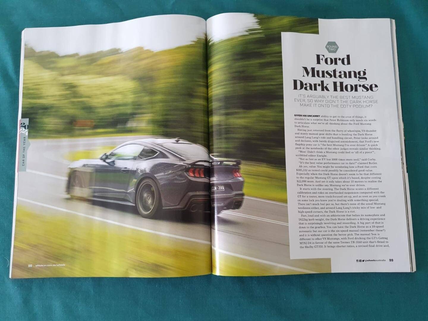 S650 Mustang Wheels (AUS) Magazine eliminates Mustang Dark Horse from 2024 Car of the Year (COTY). Wheels Car of the Year 2024-3