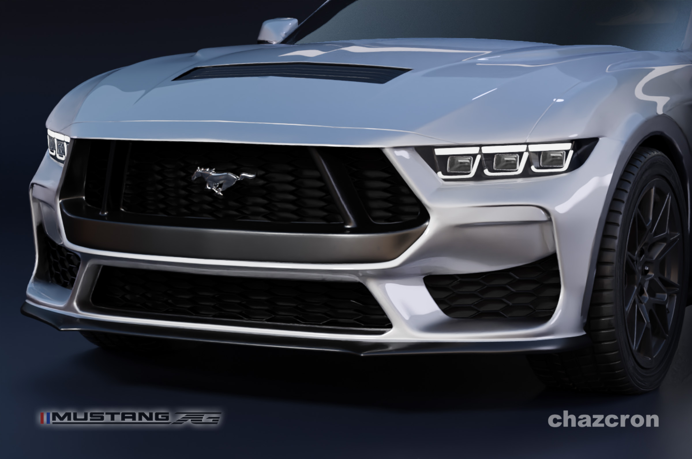 S650 Mustang chazcron weighs in... 7th gen 2023 Mustang S650 3D model & renderings in several colors! White_ADJ