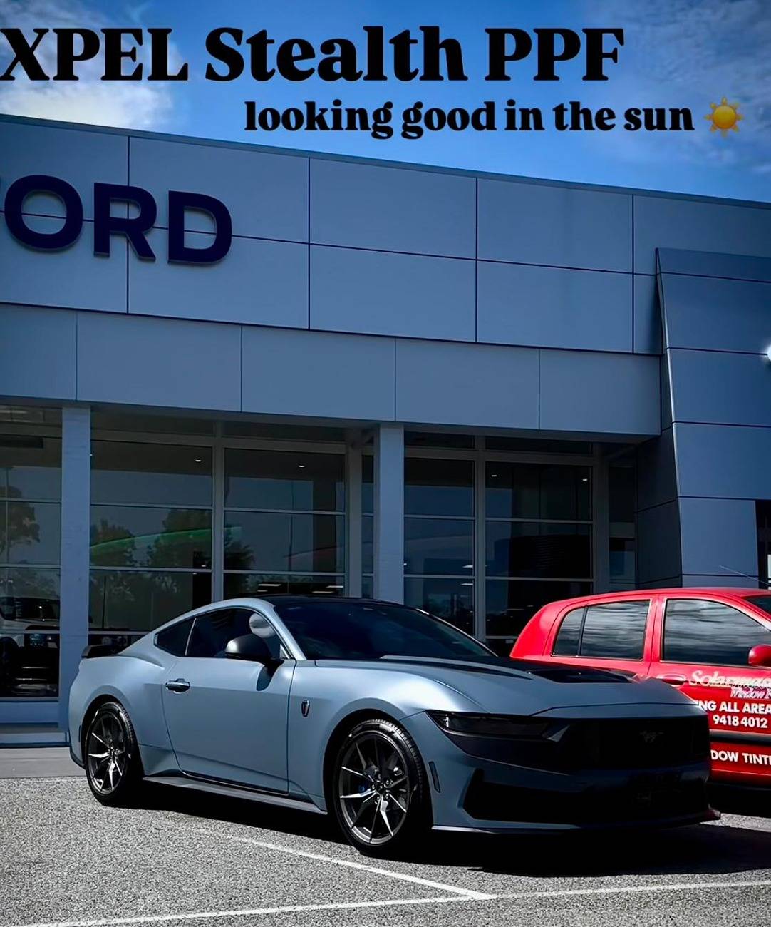 S650 Mustang Our 2024.5 Mustang has finally arrived at the dealership in Perth, WA Xpel Stealth PPF - looking good in the sun