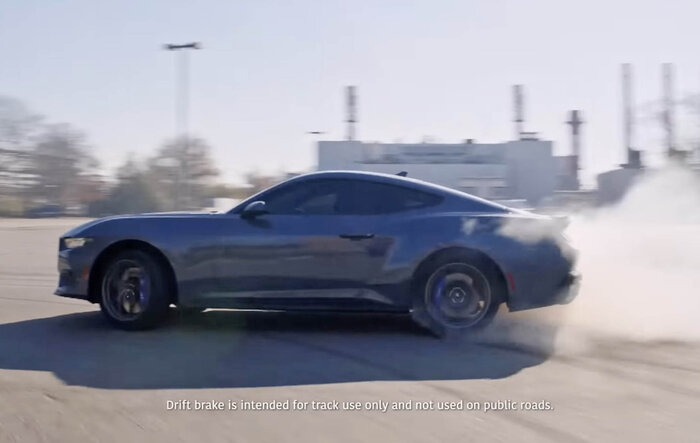 S650 Mustang's electronic drift brake driving action on Jimmy Fallon show