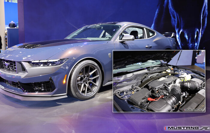 NYIAS: Dark Horse Mustang (Blue Ember) & Engine Bay FIRST Look + 2024 Mustang GT Convertible