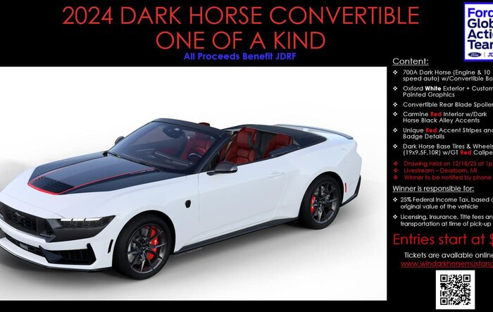 One of a kind Dark Horse Convertible to be auctioned for charity