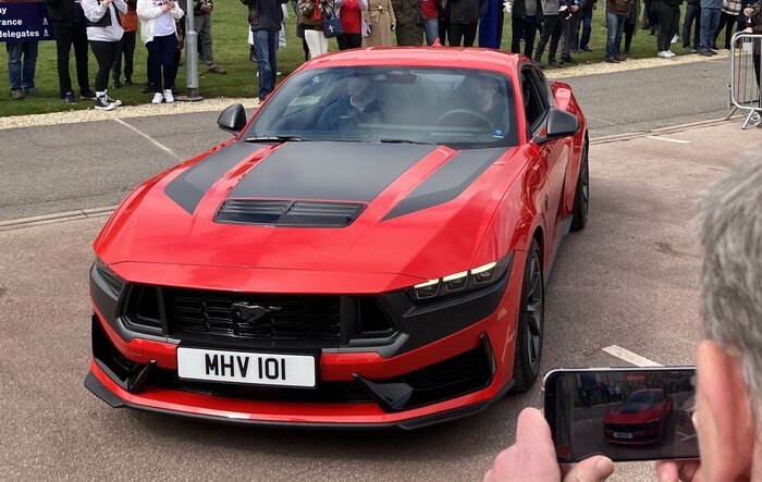 UK reveal of the S650: Race Red Dark Horse Mustang