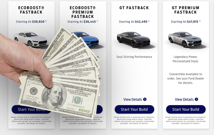 New Ford (Private) Offer: $1250 Cash Incentive on 2024 Mustangs (Non-Dark Horse) Until July 5th