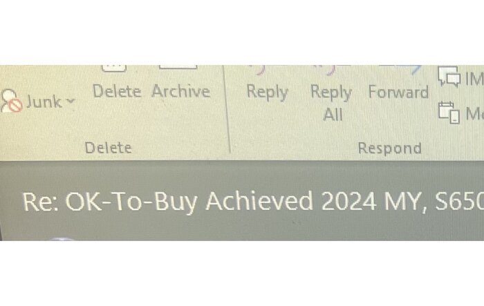 OKTB (OK-To-Buy) Achieved for 2024 Mustang S650!