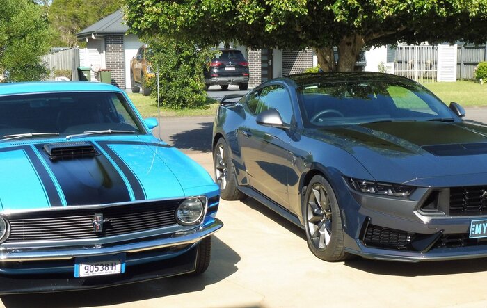 Two Mustang Muscle Cars built 55 years apart.