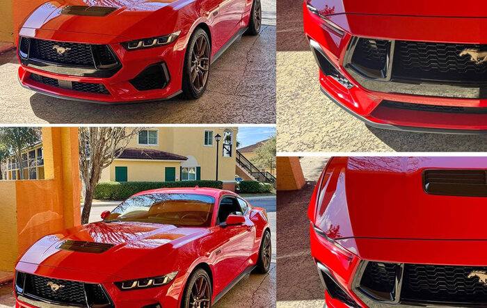 Ford Front Chin Spoiler Installed! Comparison Pictures: stock vs. Ford Air Design Satin Black Front Splitter Lip