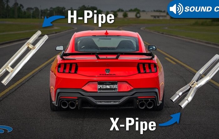 X-Pipe vs H-Pipe on a Mustang Dark Horse | Sound Clips & Dyno