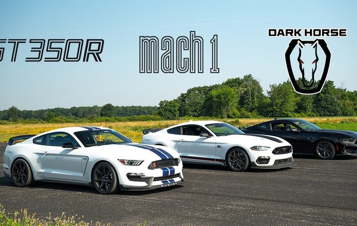 Drag Race: Shelby GT350R vs Mach 1 vs Dark Horse -- Which One Do You Think Is Faster ?