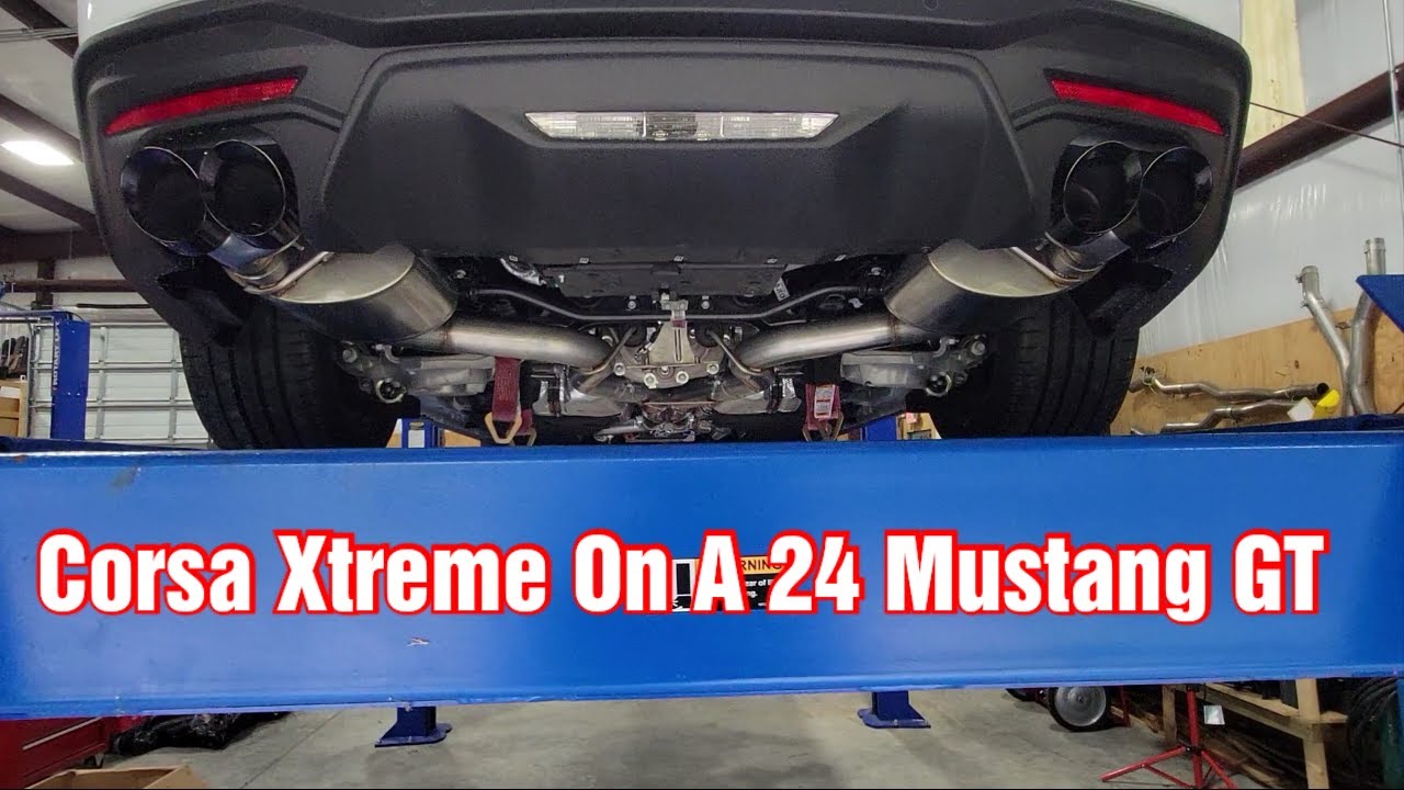 Video Installing a Corsa Cat Back Exhaust on our 2024 Mustang GT w